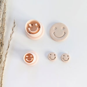 Happy Face Earring Cutter, Smiley Face Clay Earring Cutter, Polymer Clay Cutters, Clay Jewelry Cutters, Trendy Earring Cutters
