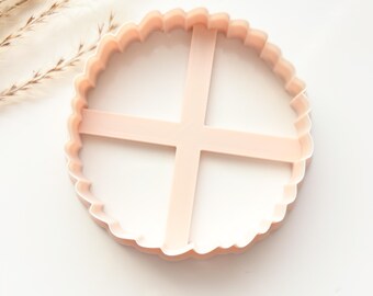 Wreath Outline Cookie Cutter, Serrated Circle Cookie Cutter, Large Clay Cutter, Polymer Clay Cutter, Fondant Cutter, 3 D Printed Clay Cutter