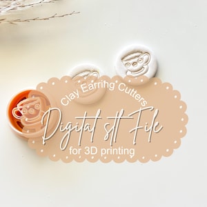 China Charm Earring Imprint Cutter Digital STL File for 3D Printing