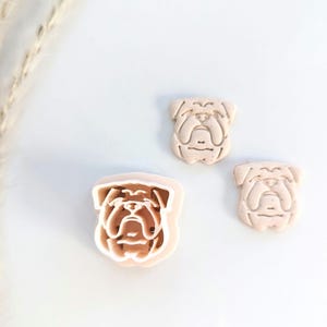 Coupe-boues d'oreilles bouledogue, coupe-boucles d'oreilles en argile chien, emporte-pièces en pâte polymère, emporte-pièces en argile, emporte-pièces boucles d'oreilles imprimées en 3D