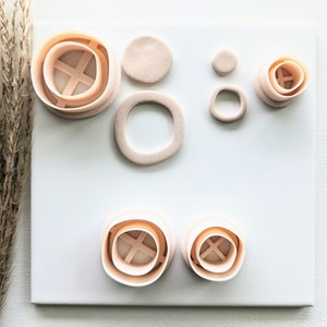 Organic Circle Earring Cutter, Circle Clay Earring Cutter , Polymer Clay Cutters, Clay Jewelry Cutters, Trendy Earring Cutters