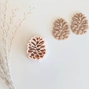 Pine Cone Imprint Earring Cutter, Fall Clay Cutter, 3D Printed Clay Cutter, Polymer Clay Cutter, Clay Jewelry Cutter