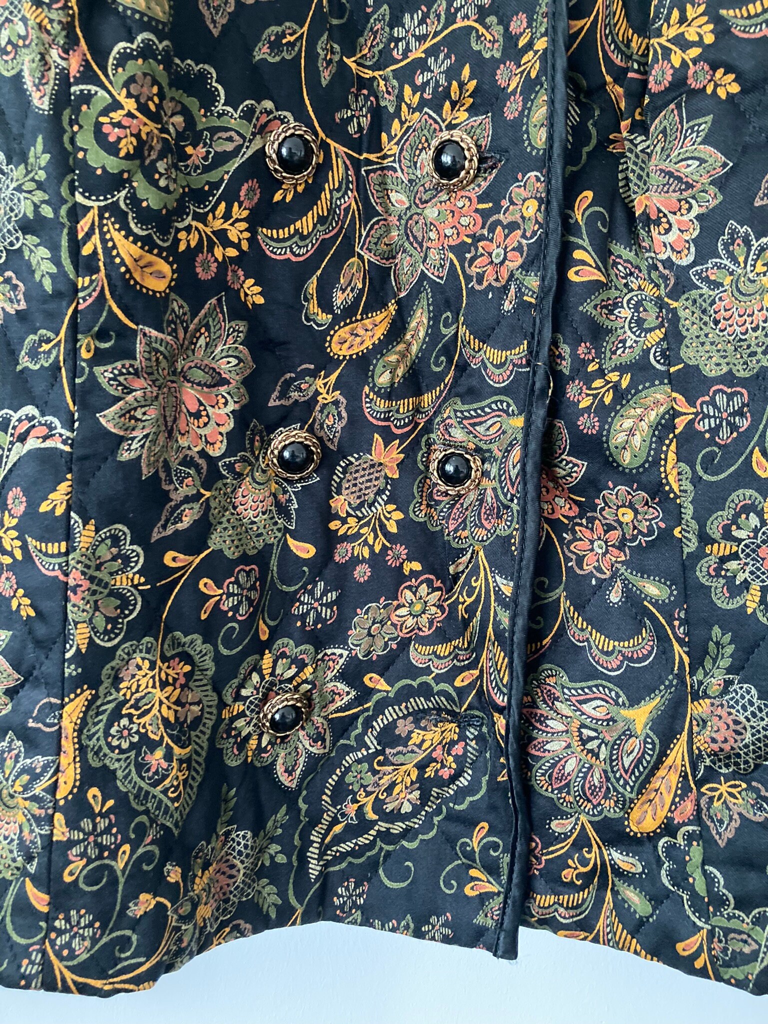 Vintage Paisley Floral Print  Duster| Cotton Boho Coat| 80s Longline Lightweight Jacket