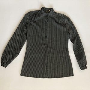 1980s Vintage Black and White Striped Blouse