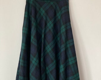 80s vintage checkered A-line skirt