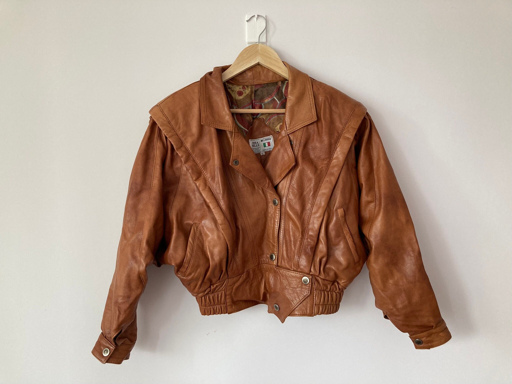 Classic 80s Vintage Brown Leather Jacket - Etsy
