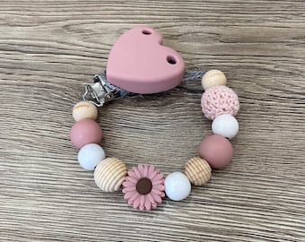 Schnullerkette | Blume | Mädchen | Geschenk zur Geburt