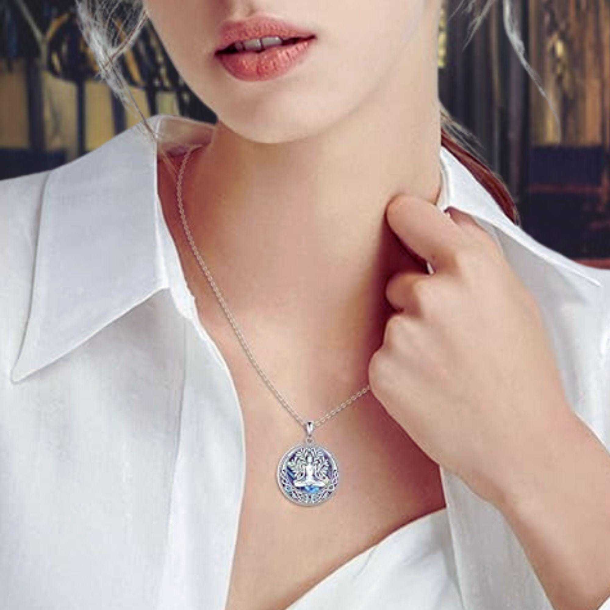 Vadmans Collana Albero Della Vita In Argento 925 Con Ciondolo Cuore E Conchiglia Abalone | Gioiello Simbolico Regalo Per Donna