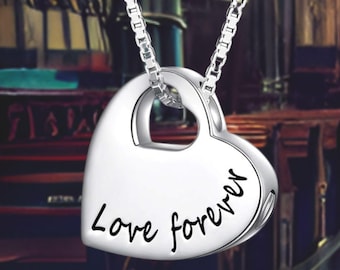Ciondolo con urna per cremazione a forma di cuore con serratura con chiave Collana con lucchetto commemorativo in acciaio inossidabile Porta ceneri Gioielli ricordo
