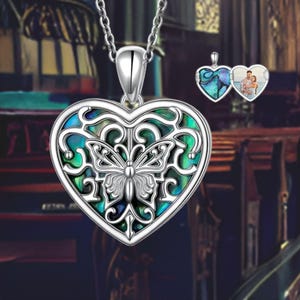 Butterfly Locket Necklace Jewelry Sterling Silver