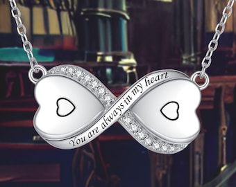 Dual Infinity Urn Necklace for Women Sterling Silver Double Heart Cremation Necklace Hold Two Ashes Infinity Memorial Keepsake
