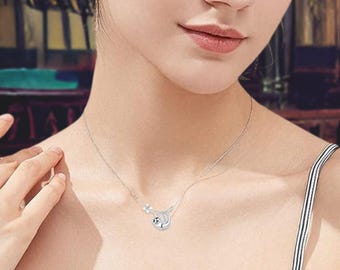 Collana bradipo in argento sterling placcato oro rosa