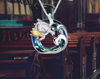 Zeeschildpadketting Cadeaus voor moeder dochter Sterlingzilveren schildpad dierenketting dames