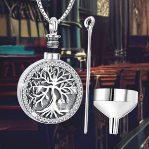Tree of Life Cremation Jewelry for Ashes 925 Sterling Silver Urn Necklace Memorial Necklace