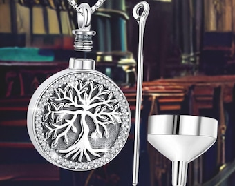Tree of Life Cremation Jewelry for Ashes 925 Sterling Silver Urn Necklace Memorial Necklace