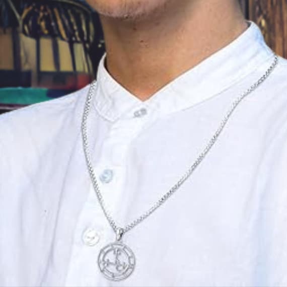 INFUSEU Collana Vergine Maria, Medaglia Cattolica Argento Sterling 925 18K Oro Santo Patrono Miracolosa Cristiana Gioielli Religiosi Amore Divino Protezione Spirituale Amuleto Regali per Donne
