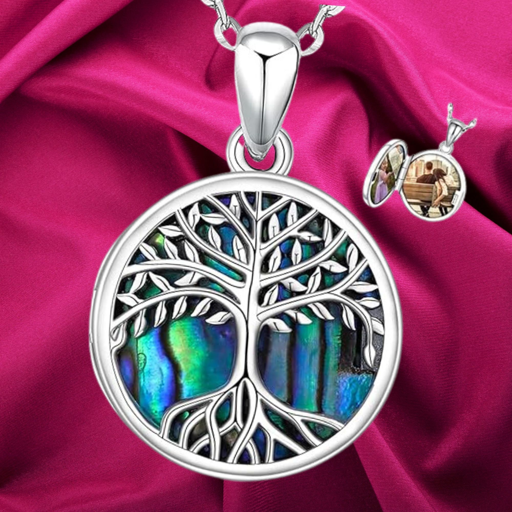  Tree of Life Aromatherapy Necklace, S925 Sterling Silver Ball  Shape Essential Oils Diffuser Locket Pendant Necklace 18+2 inches Rolo Chain  with 10 PCS Stones : Health & Household