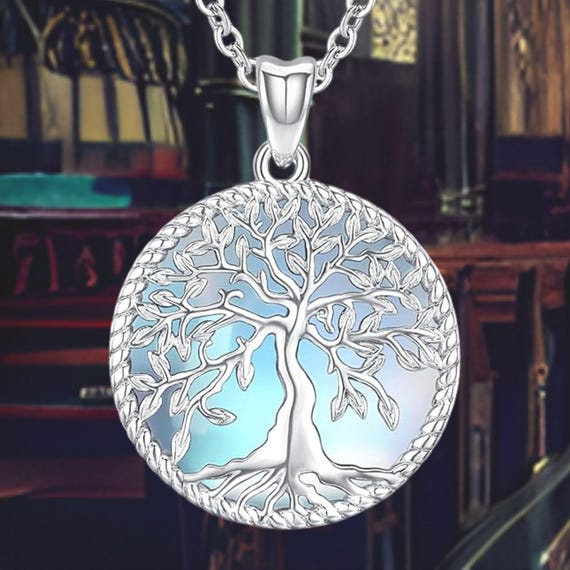 Sterling Silver Tree of Life Moonstone Necklace – Symbol of Growth and Rebirth