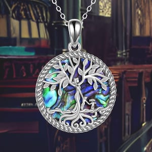 Tree of Life Abalone Shell Pendant Necklace Design