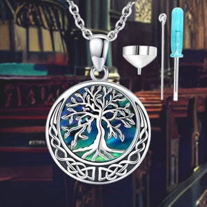 Tree of Life Cremation Jewelry for Ashes S925 Sterling Silver Urn Necklace