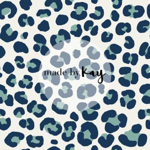 Leopard Spots Seamless Digital Repeat, cheetah print, blue, bright, neon, animal print repeat pattern, hand drawn leopard dots
