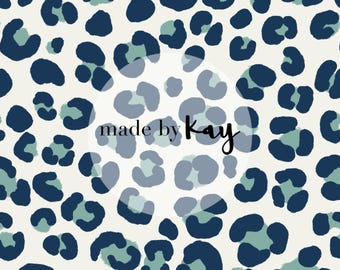 Leopard Spots Seamless Digital Repeat, cheetah print, blue, bright, neon, animal print repeat pattern, hand drawn leopard dots