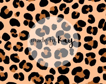 Leopard Spots Seamless Digital Repeat, cheetah print, black and brown neutral, animal print repeat pattern, hand drawn leopard dots