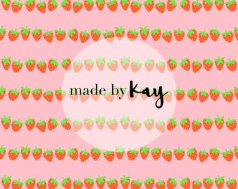 Pink Strawberry Stripes Seamless File, red fruit, pink and red fruit pattern, red pink green, digital seamless repeat pattern