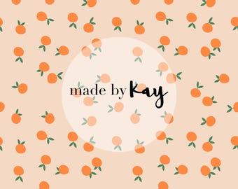 Tiny Oranges Seamless File, Florida fruit, minimalist pattern, orange and green, clementine fruit, fruity digital seamless repeat pattern