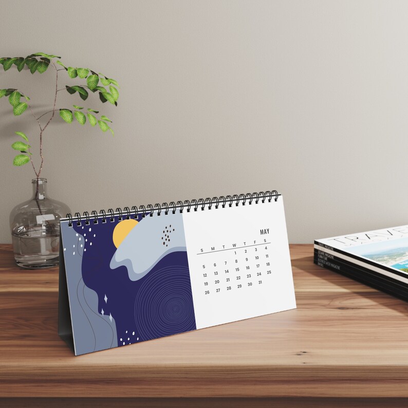 2024 Modern, Minimal and Artists Desk Calendar Stylish Pastel Design ...