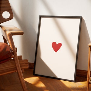 Schlichtes Herz Poster, Herz Druck, Wandkunst, Valentine Print