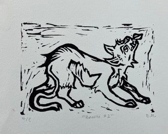 Beafte #2 linocut block print