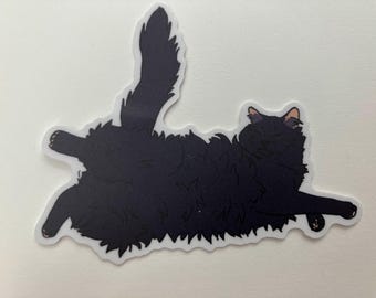 Mattschwarzer Katzenaufkleber, wasserfester Vinyl-Kätzchenaufkleber