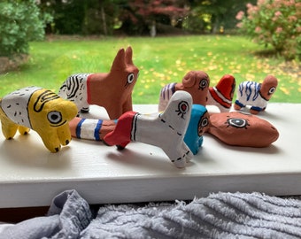 Air dry clay animal figurines