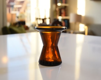 Dansk Designs Amber Glass Candle Holder / Vase