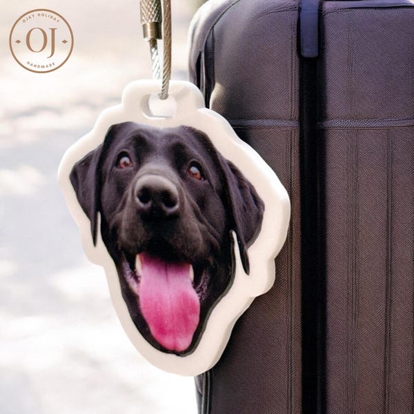 Custom Luggage Tag, Pet Photo Name Tag, Travel Accessories, Bag Tag, Backpack Tag, Travel Gift, Personalized Luggage Tag for Dog Mom Gift