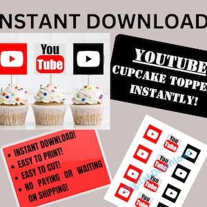 Youtube Cupcake Toppers Printable