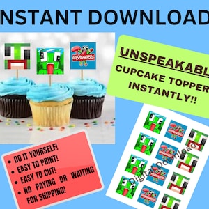 Unspeakable Cupcake Toppers Printable