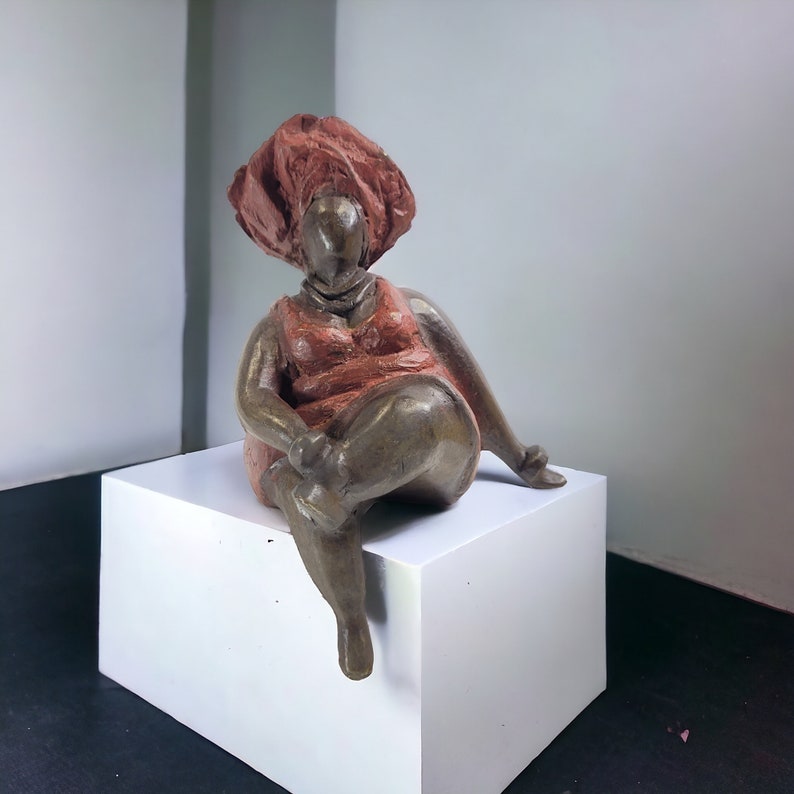 Sculpture en bronze Bobaraba Yolanda par Hamidou Unique, fait main et équitable Rot