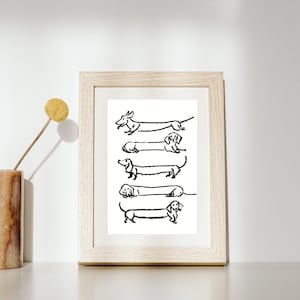 Dachshund Dog Printable Wall Art Digital Download Weiner Dog Art Minimalist Dachshund Sketch Drawing Simple Dachshund Art Print Dog Gift