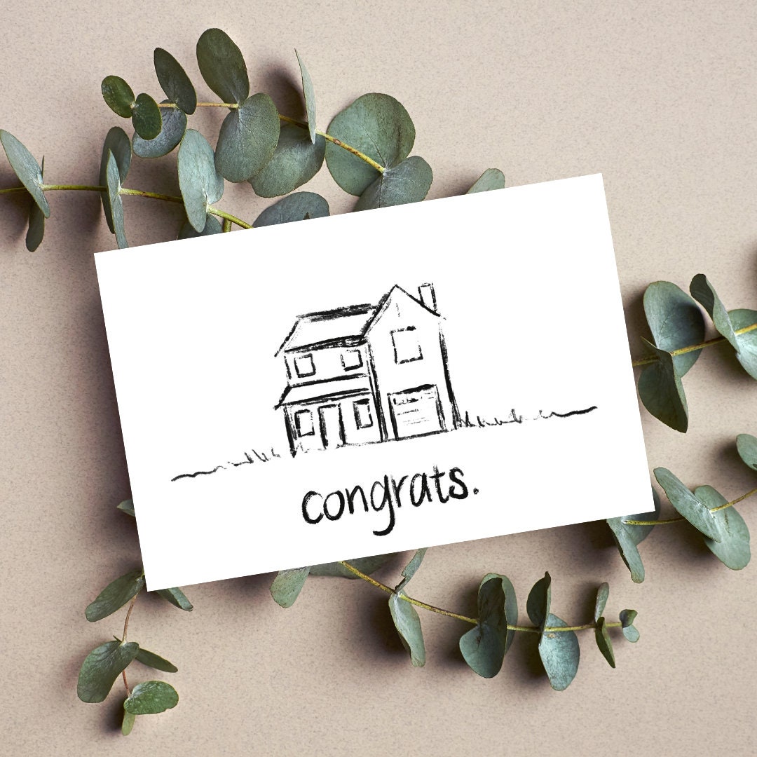 New Home Congrats Card Digital Download Greeting Card Etsy