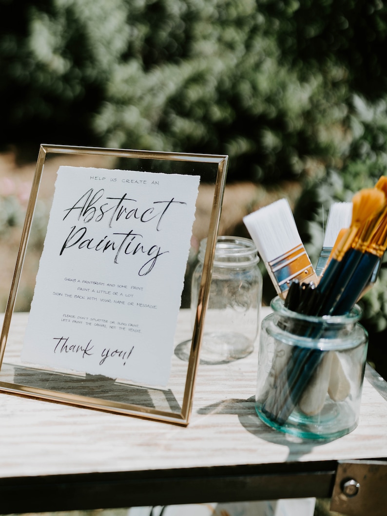 Abstract Painting Guest Book Sign Interactive Wedding Painting