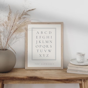 Minimalist Alphabet Wall Art Digital Download Art Print | Timeless Nursery Art | Vintage Baby Art Print | Neutral Nursery Gallery Wall Art