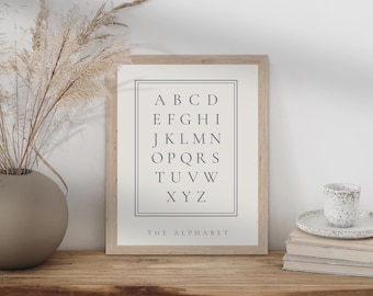 Minimalist Alphabet Wall Art Digital Download Art Print | Timeless Nursery Art | Vintage Baby Art Print | Neutral Nursery Gallery Wall Art