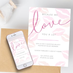 Galentines Day Party Invitation | Digital Download Editable Template | Valentines Day Girls Night Party Invite | Valentines Brunch Invite