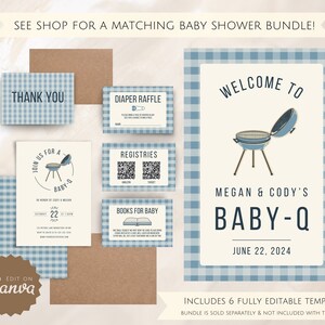 Baby-Q Backyard B-B-Q Baby Shower Invitation l Digital Download Editable Template | Gender Reveal Invite | Barbeque Couples Shower Invite image 6