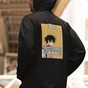 Megumi&#39;s Playlist JUJUTSU KAISEN ( JJK ) Fleece Anime Hoodie, Jujutsu Kaisen, Jujutsu Kaisen Hoodie, Anime Hoodie, jjk, black hoodie