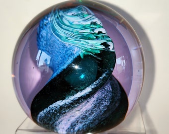 Paperweight Art Glass Wave Crest By Caithness Glass Of Scotland UK Paperweight Glass From 1990s