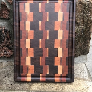Planned Chaos Pattern End Grain Cutting Board -Medium