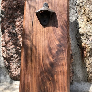 Wall mounted bottle opener -solid wood